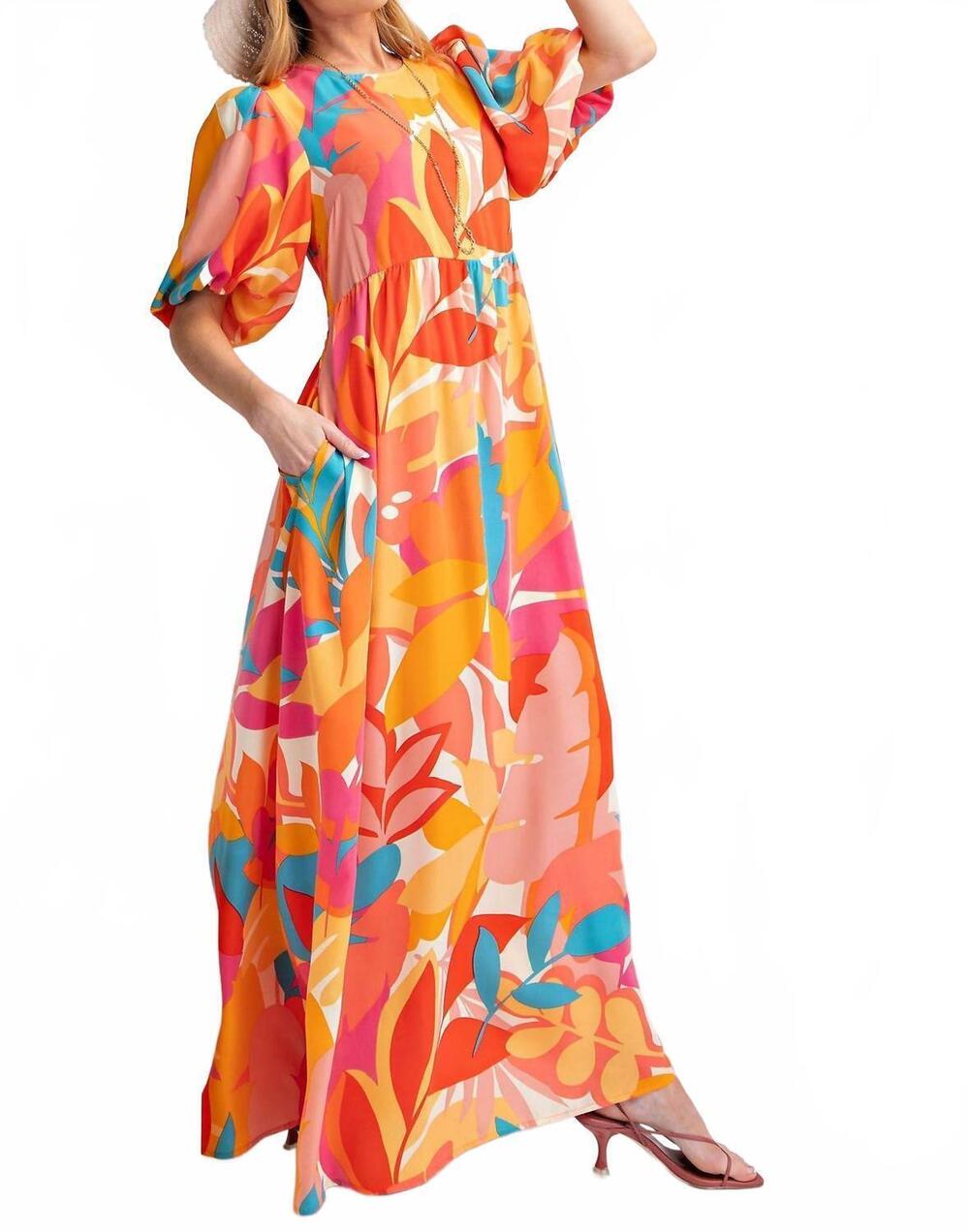 NEW EASEL bold print maxi dress in multi